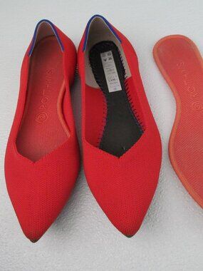Rothy’s The Point Flats Coral Red Pointed Toe Women's 8.5